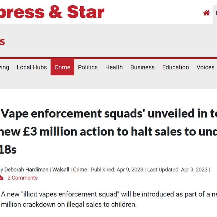 Vape Enforcement Squads to take action in new £3million action!