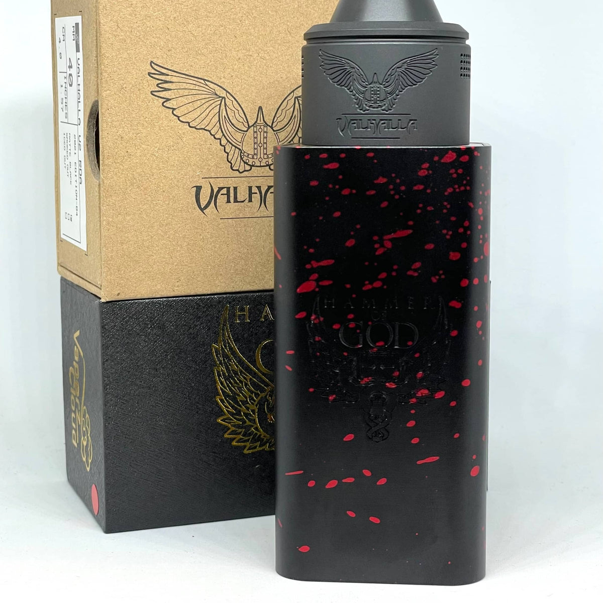 Hammer Of God XL by Vaperz Cloud Blood Splatter and Valhalla V2 Bundle —  Rhythm N Vape